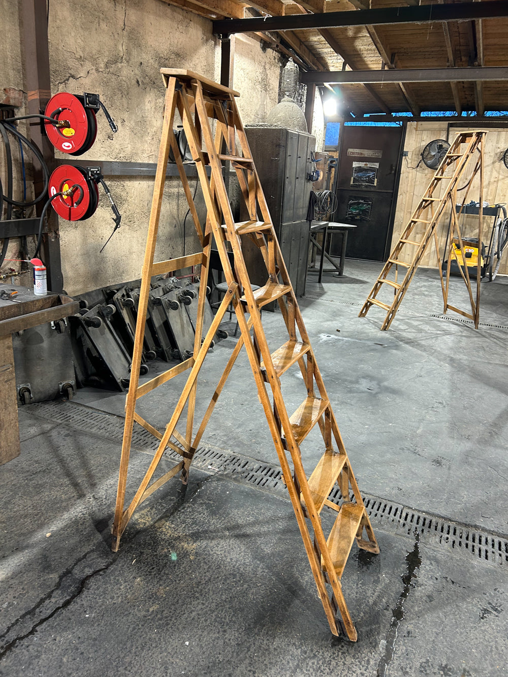 Ancienne Echelle de peintre 8 marches 1960 Réf 4371