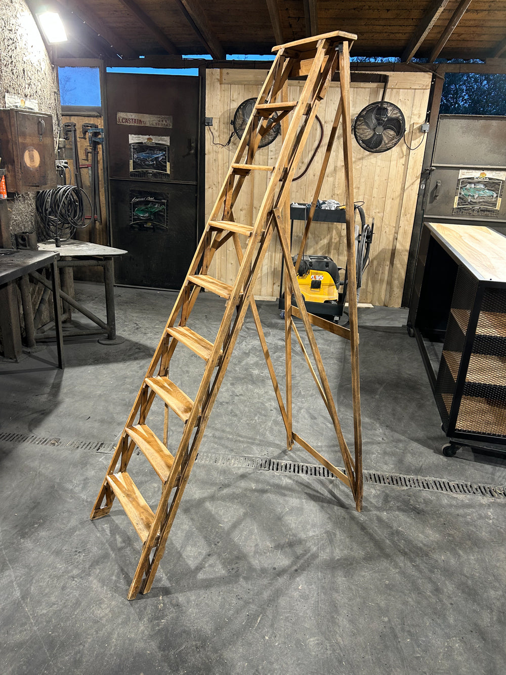 Echelle peintre vintage 9 marches 1960 Réf 4372