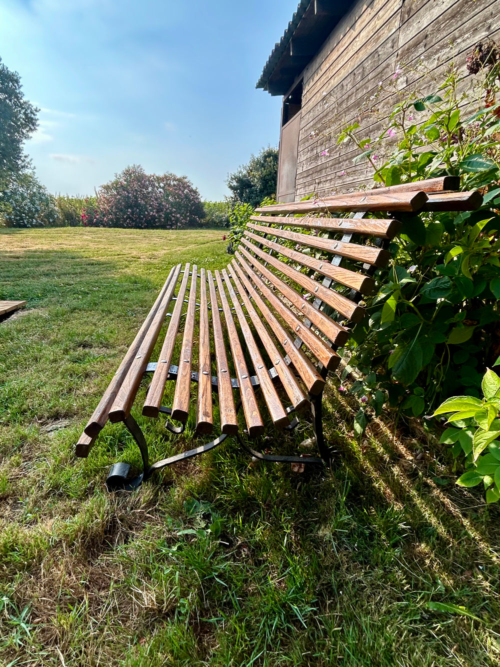 Banc de jardin mètal et bois 1980 Réf 4527