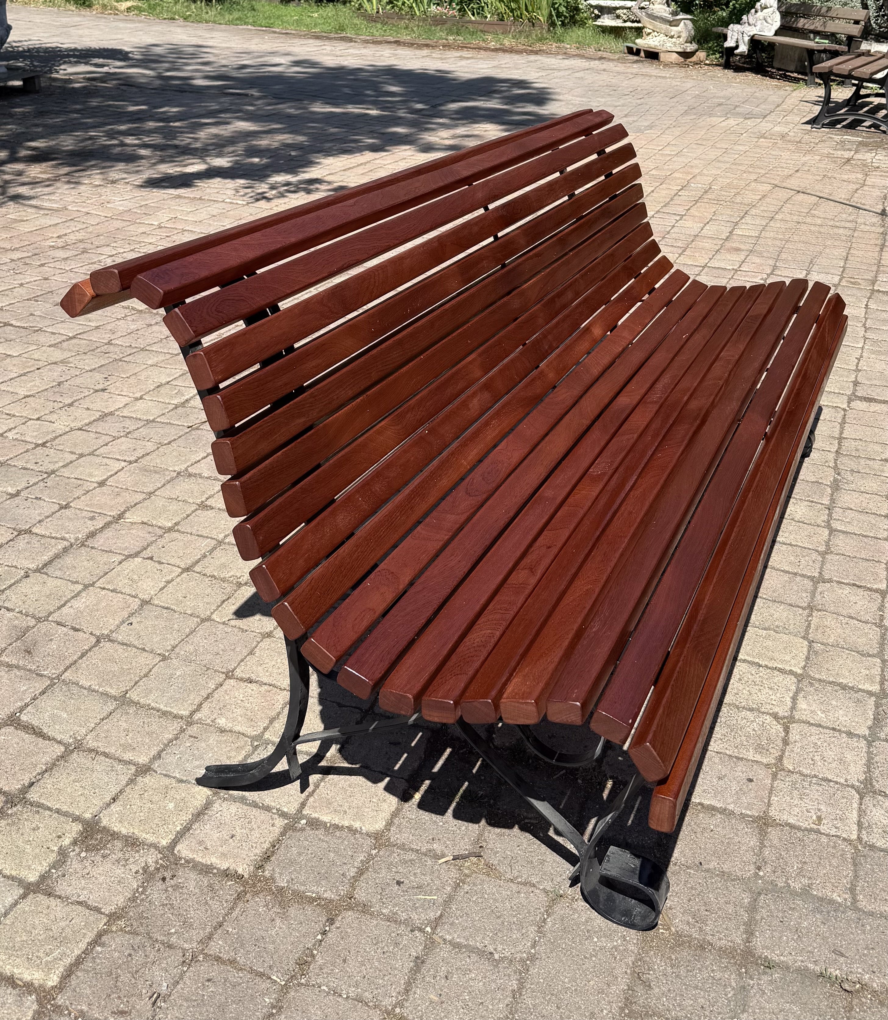 Banc piètement Rosace fer forgé 1950 - RF4715