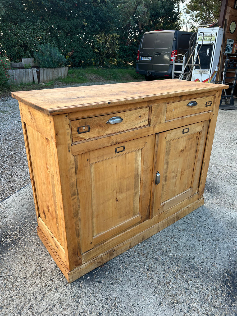 Buffet d'atelier 1900 merisier massif - réf 4573