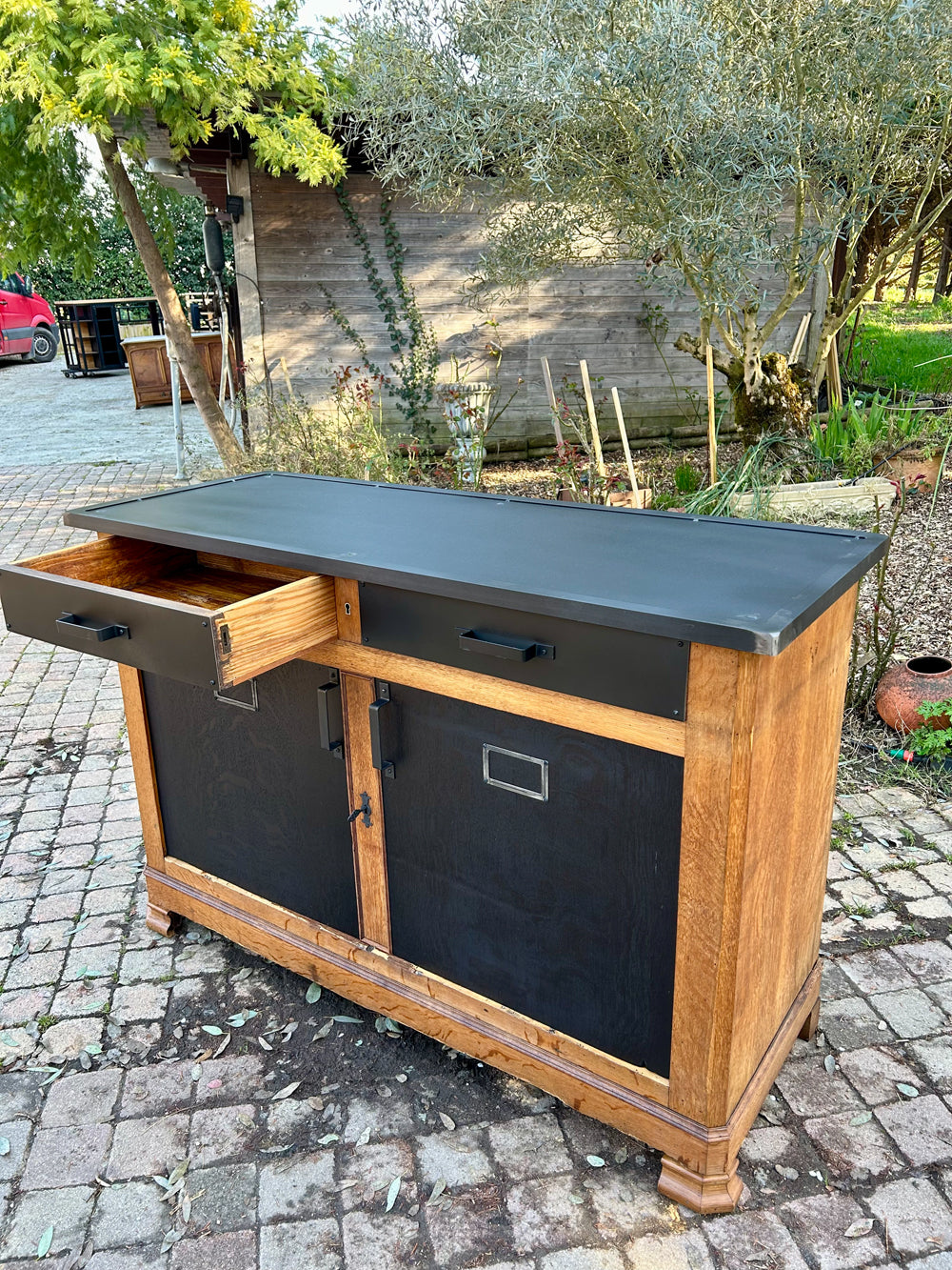 Buffet d'atelier chêne Réf 4222