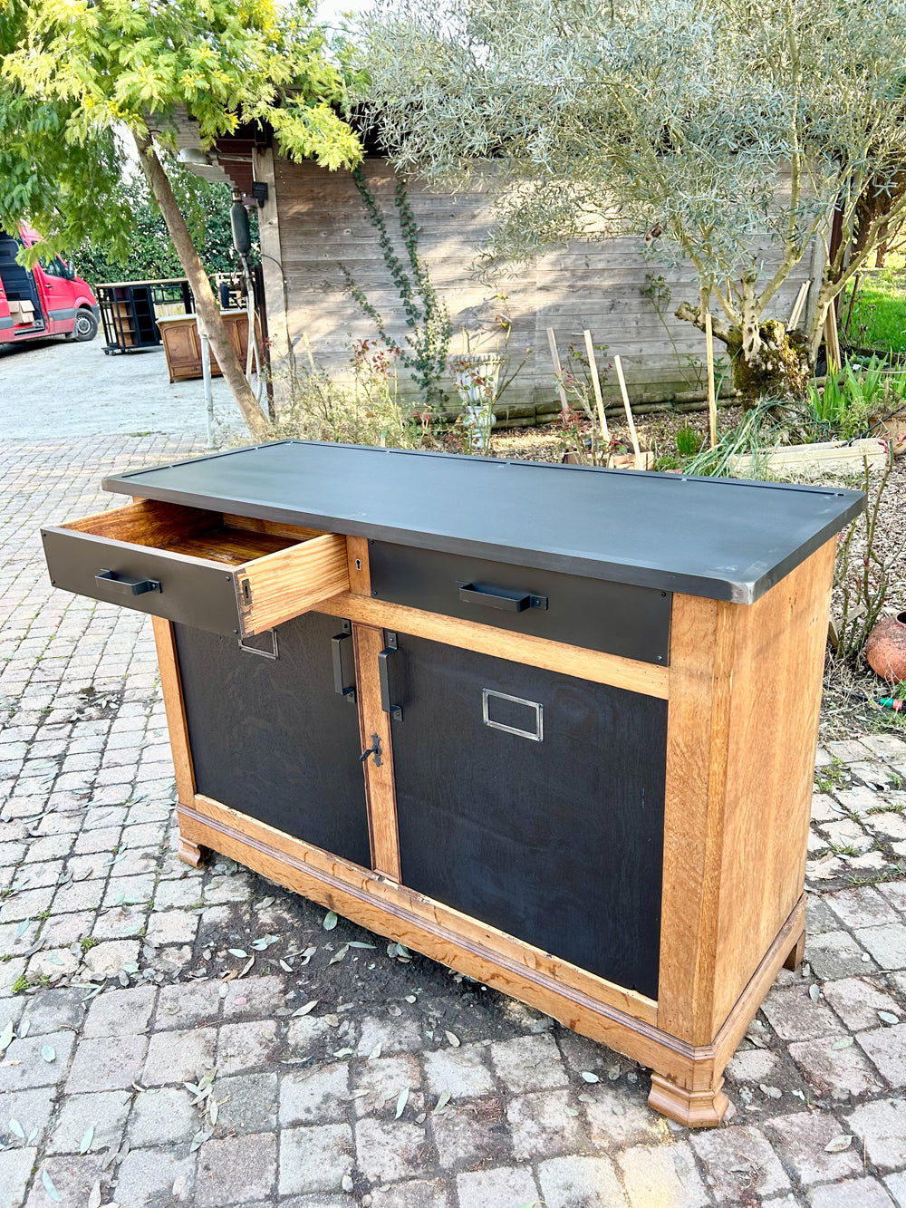 Buffet d'atelier chêne Réf 4222