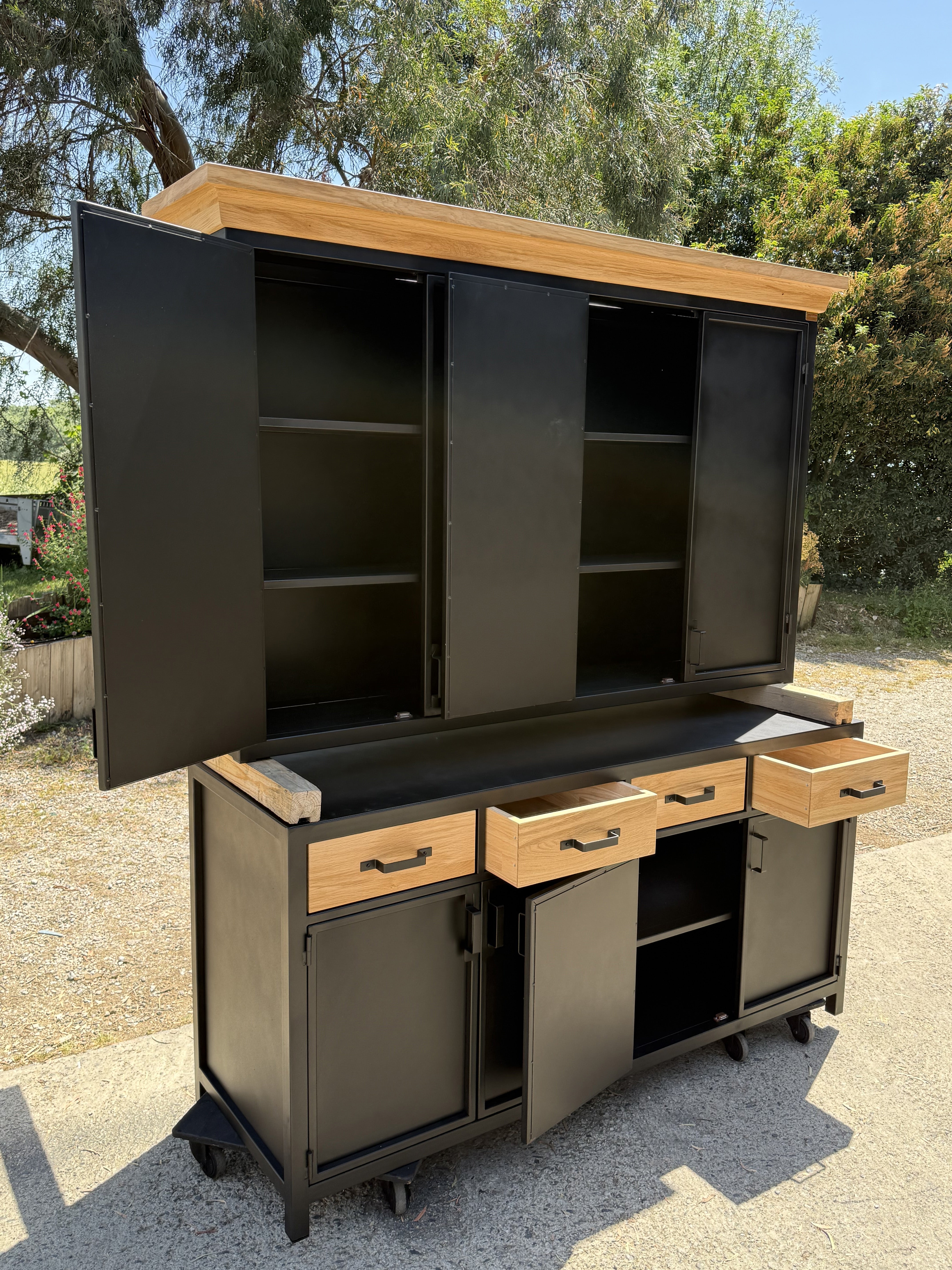 Buffet 2 corps industriel 8 portes et 4 tiroirs - RF 4711