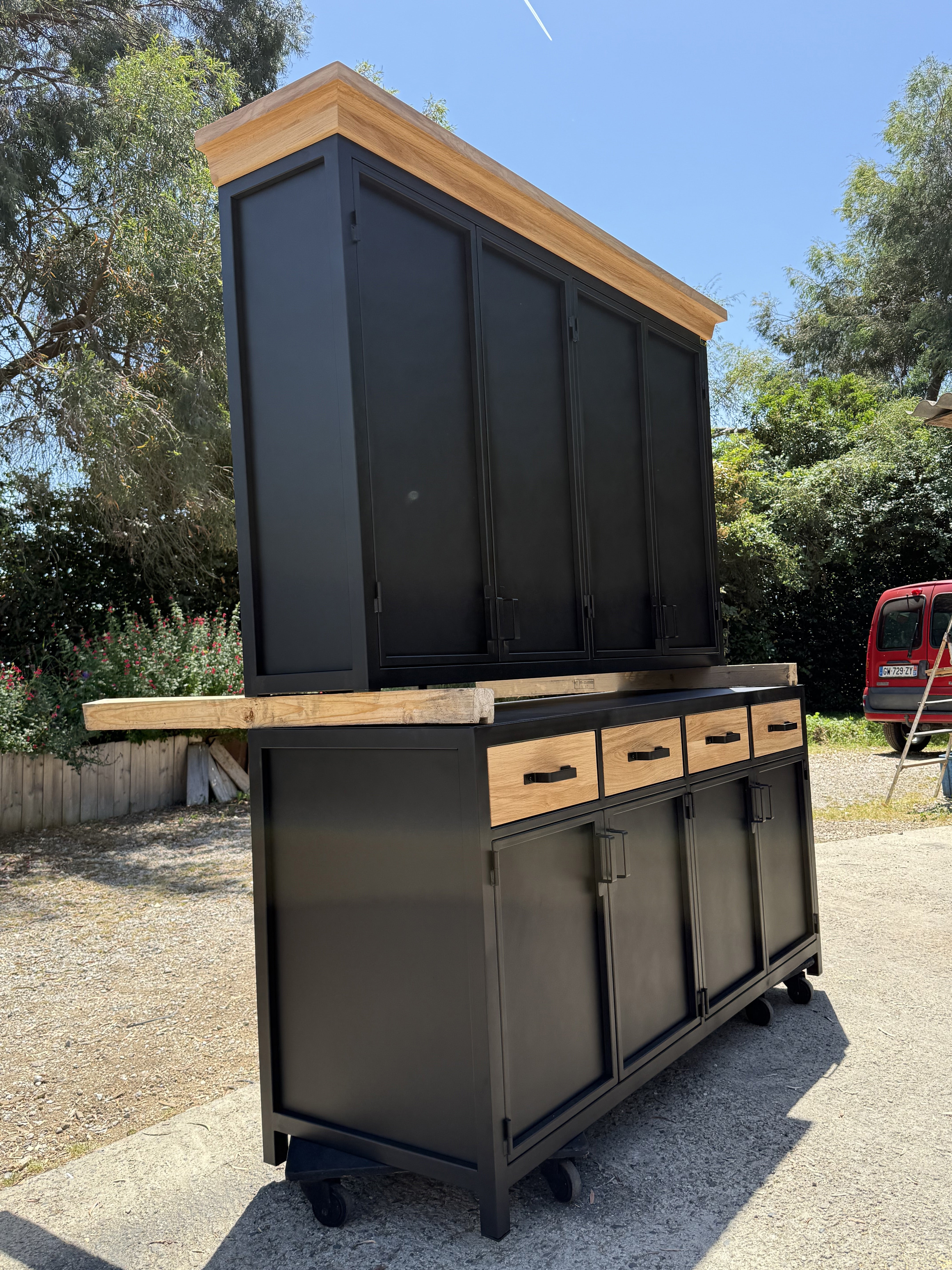 Buffet 2 corps industriel 8 portes et 4 tiroirs - RF 4711