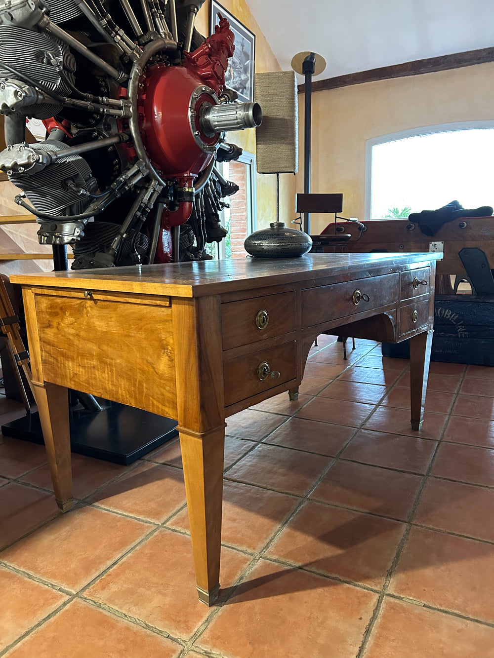 Bureau Direction Noyer Massif 1940 Extensions Plateau