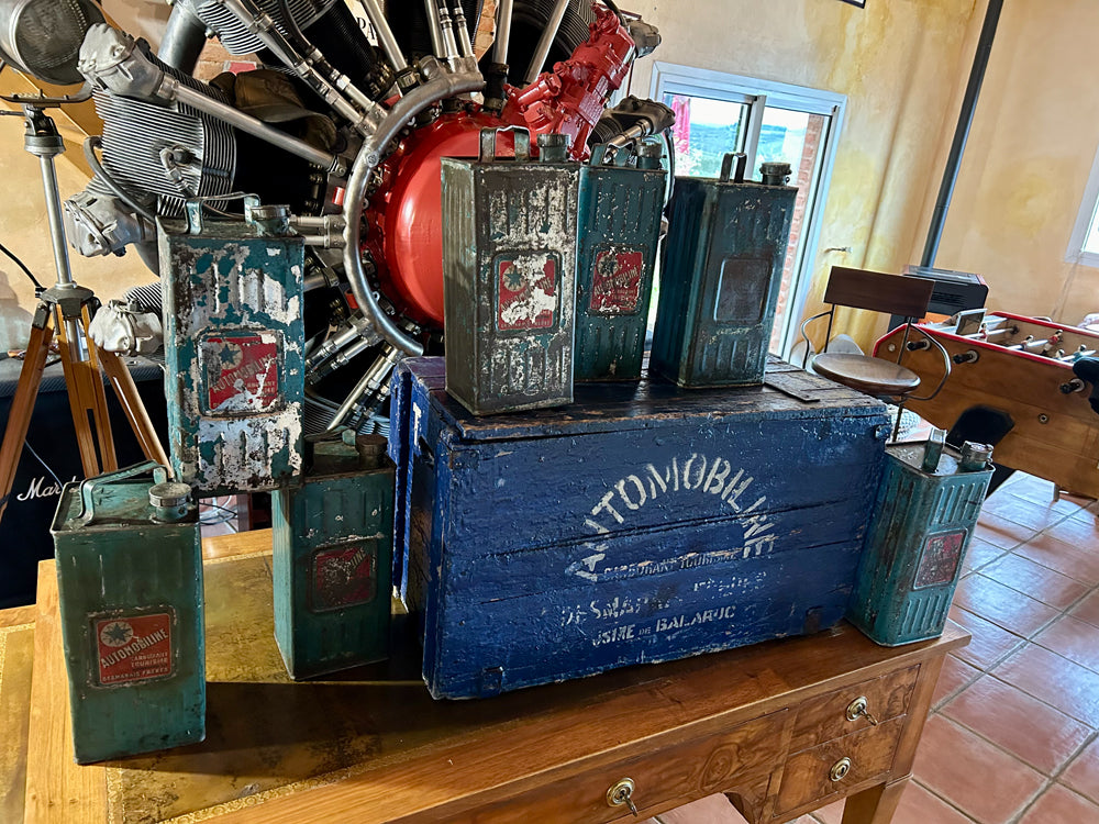 Caisse Automobiline avec 7 bidons 1920 Réf 4150