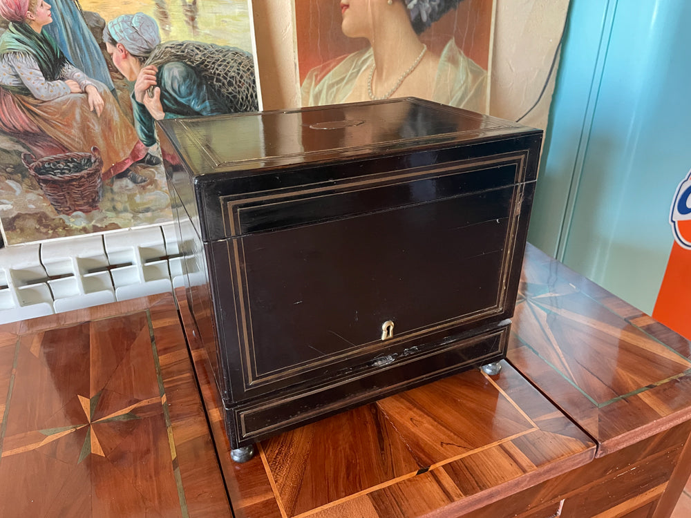 Cave à Liqueur Napoléon III Bois Laiton 15 Verres