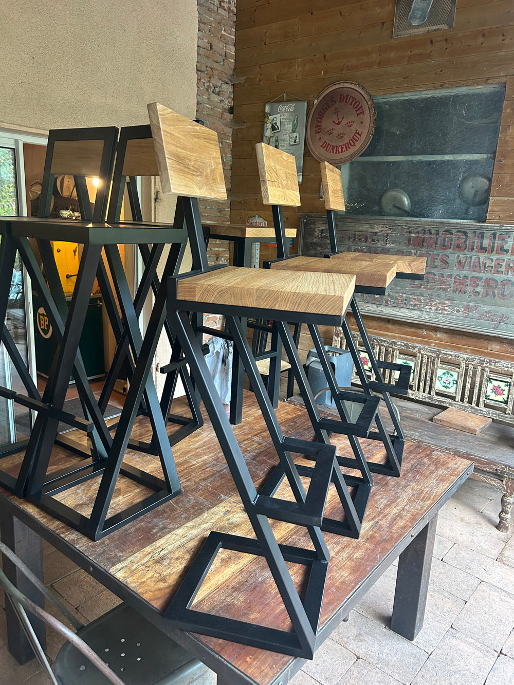 Chaise de Bar design industriel Réf 4498 prix:150€