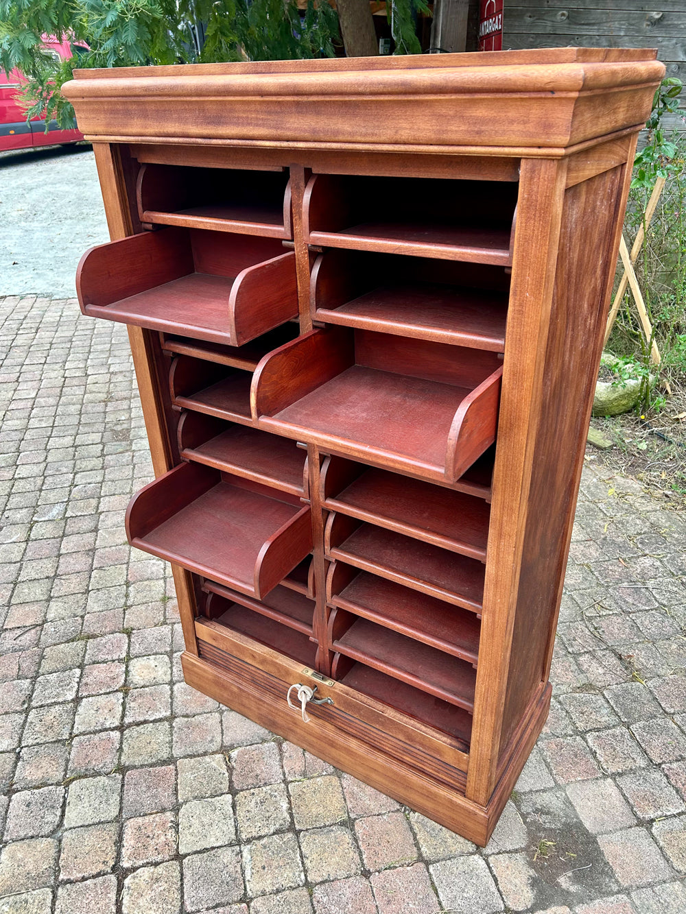 Classeur à rideau en acajou massif 1930 Réf 4319