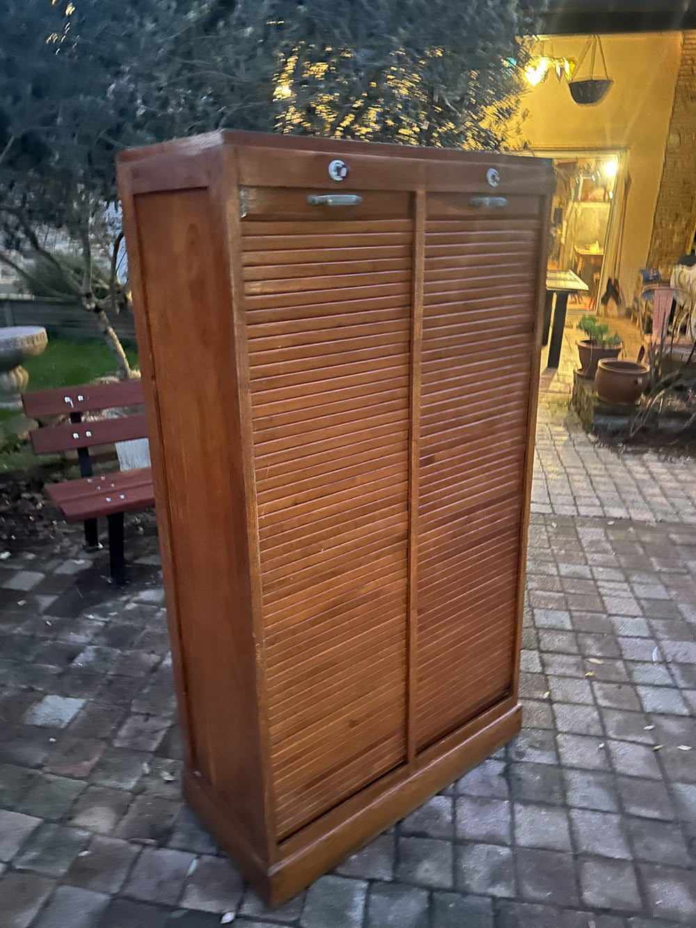 Classeur double rideau en chêne 1930 - Réf 4621