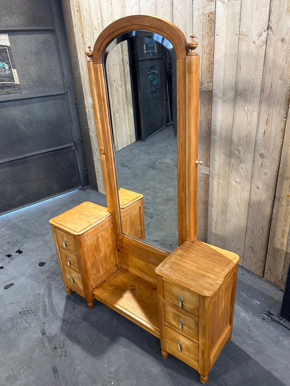 Coiffeuse avec Psyché Hêtre Massif 1900 6 Tiroirs