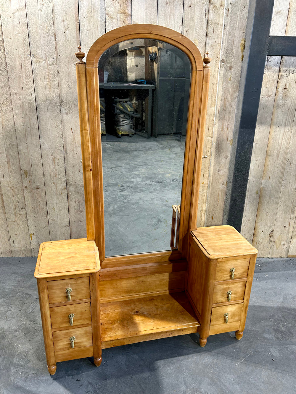 Coiffeuse avec Psyché Hêtre Massif 1900 6 Tiroirs