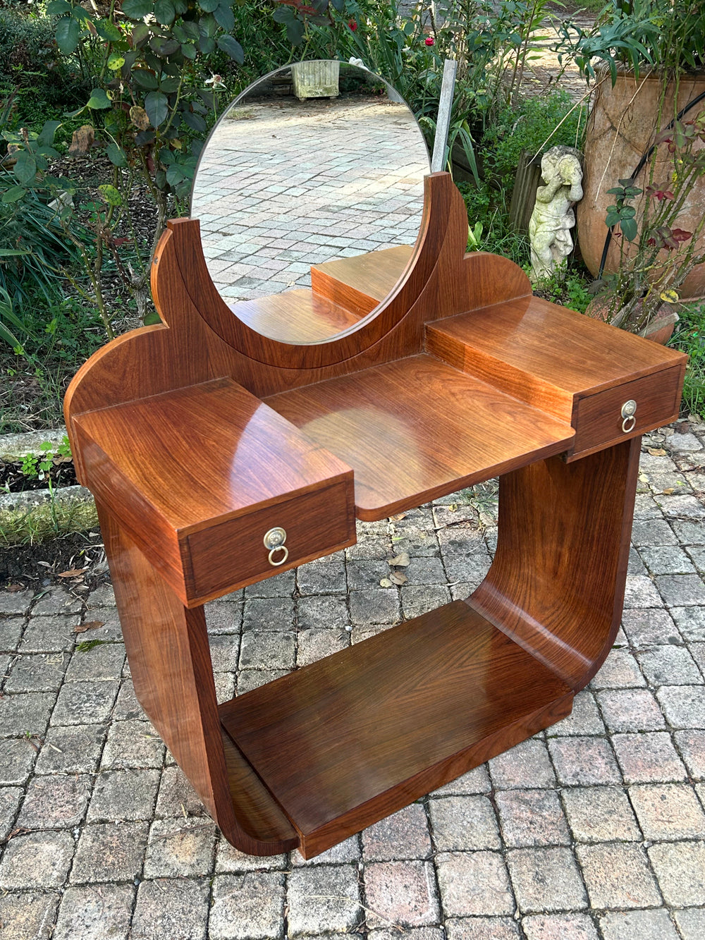 Coiffeuse Art Déco Vintage Palissandre 1930 Style Paquebot