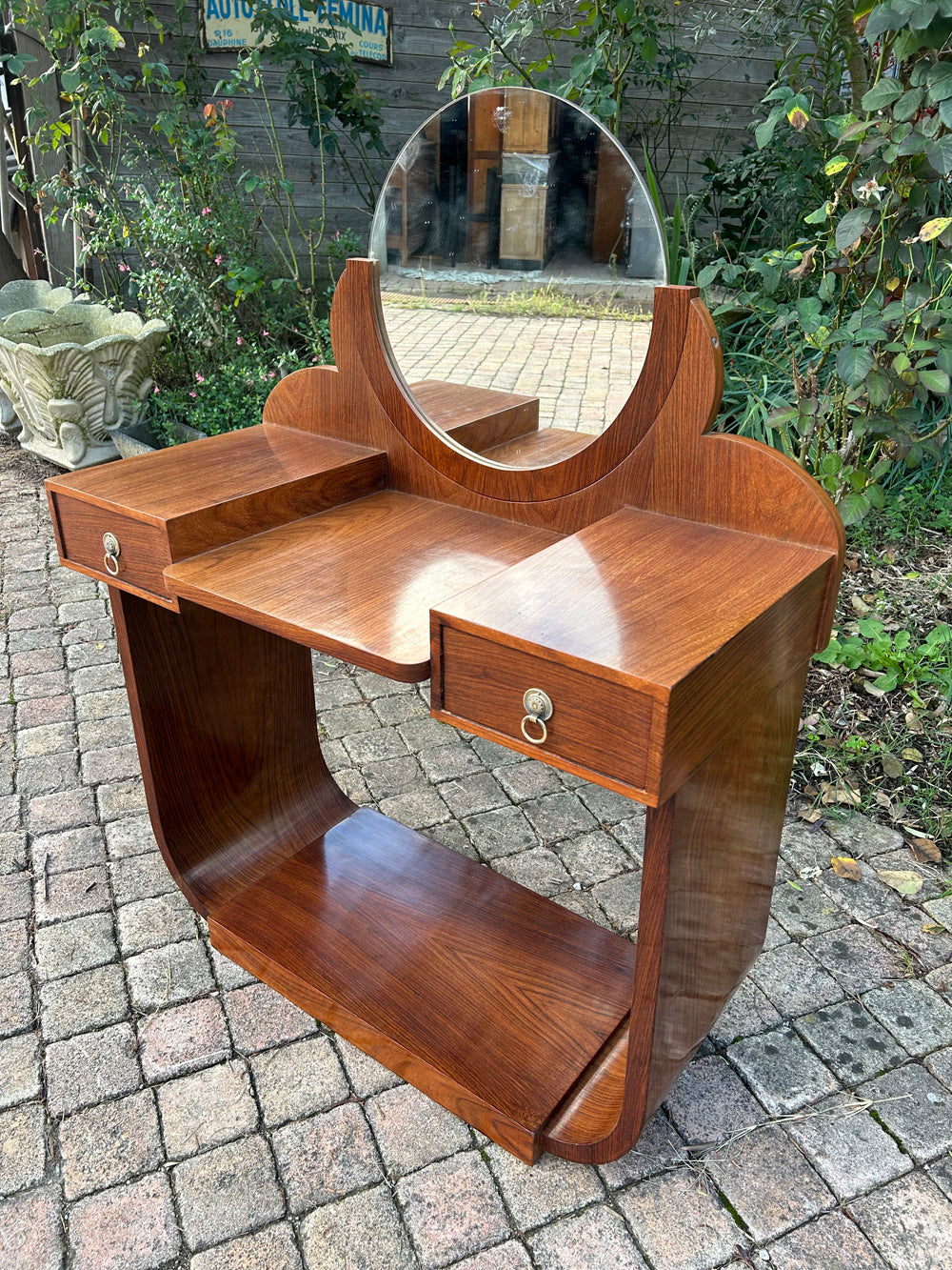 Coiffeuse Art Déco Vintage Palissandre 1930 Style Paquebot