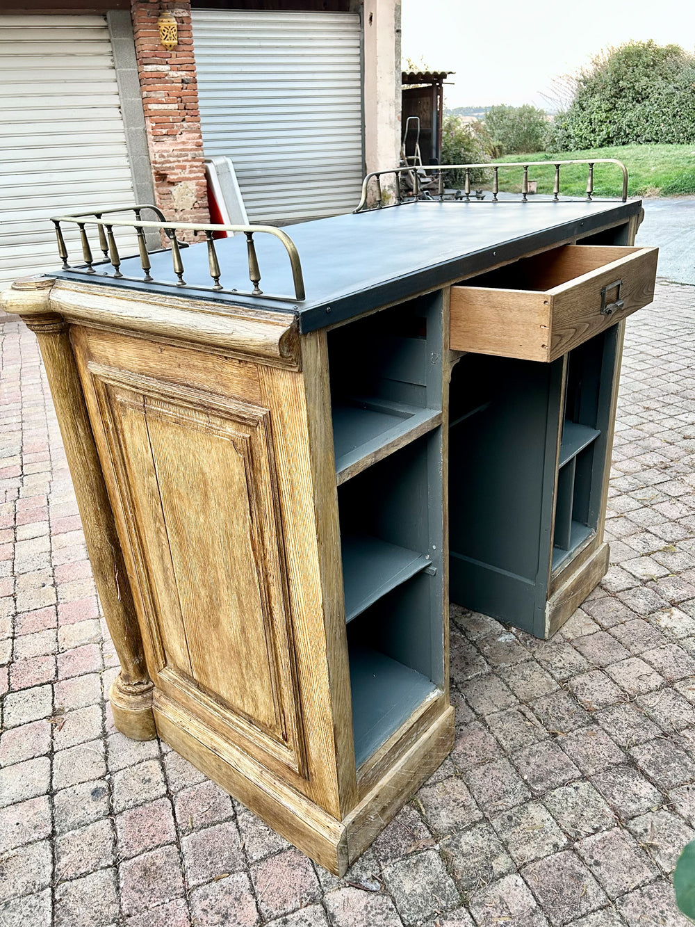 Comptoir magasin chêne 1950 Réf 4120