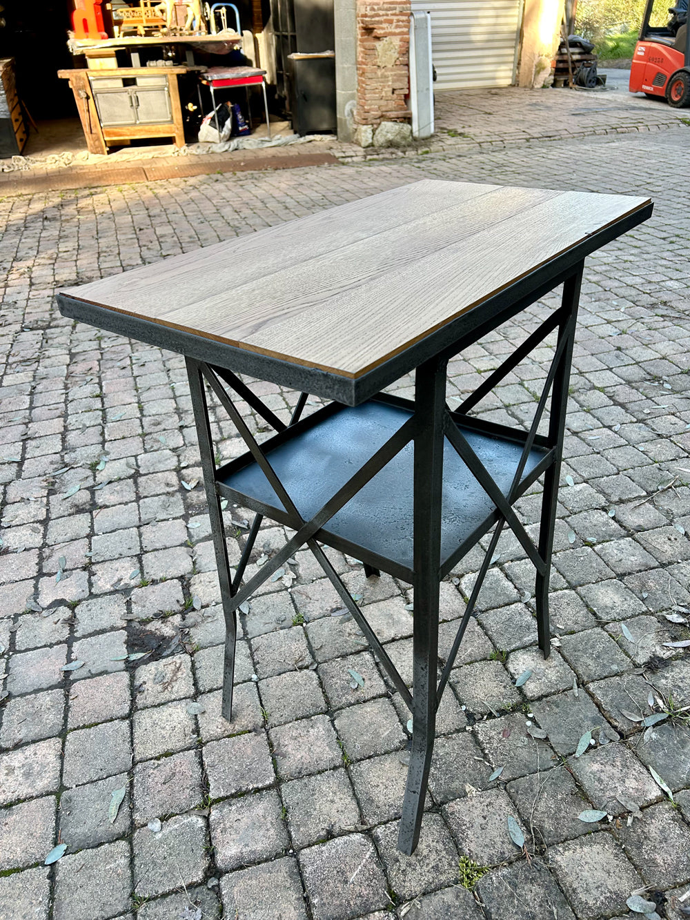 Console mètal et châtaignier Réf 4123