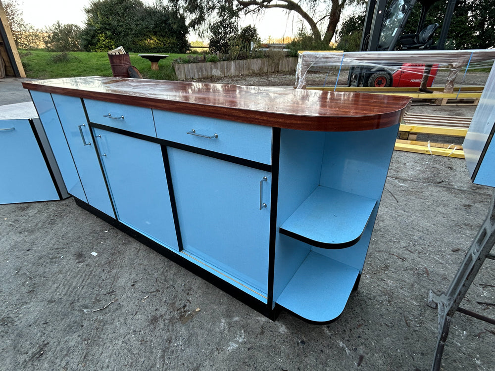 Buffet et Caisson cuisine Formica Bleu 1950 Réf 4362