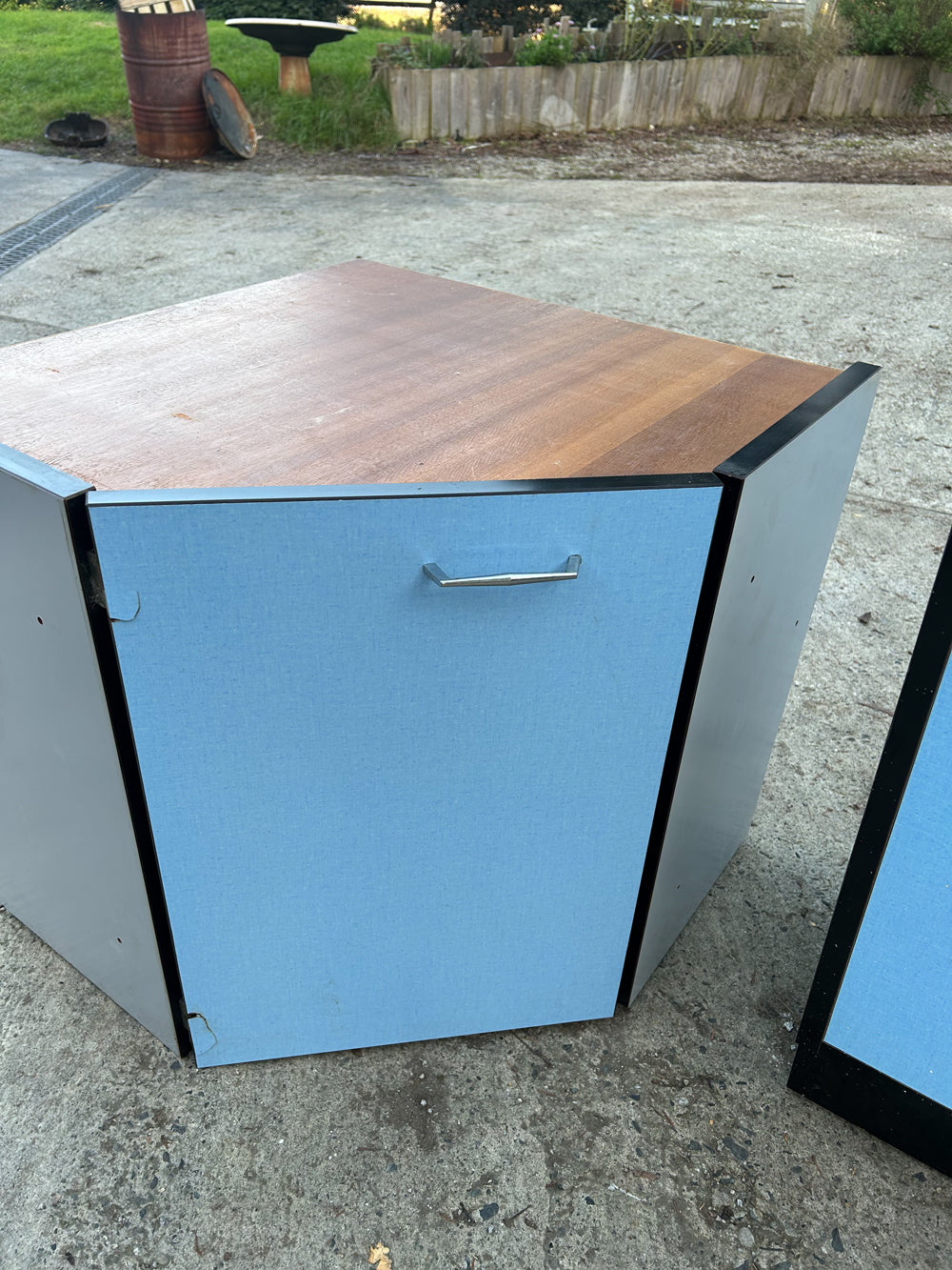 Buffet et Caisson cuisine Formica Bleu 1950 Réf 4362