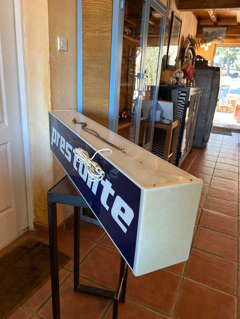 Enseigne pièces automobile lumineuse " Prestolite" 1960 Réf 4404