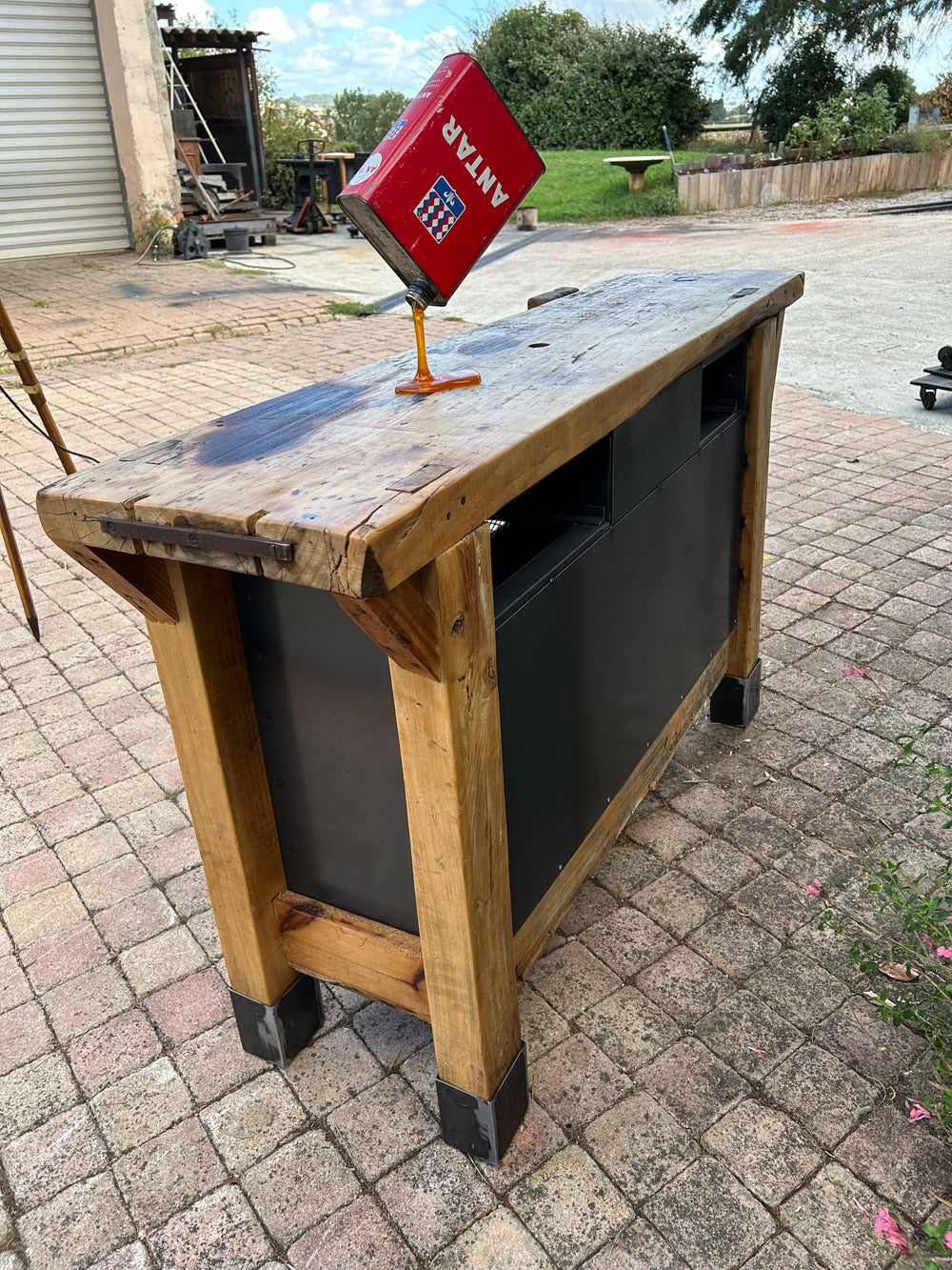 Etabli menuiserie 2 tiroirs 1950 Réf 4098