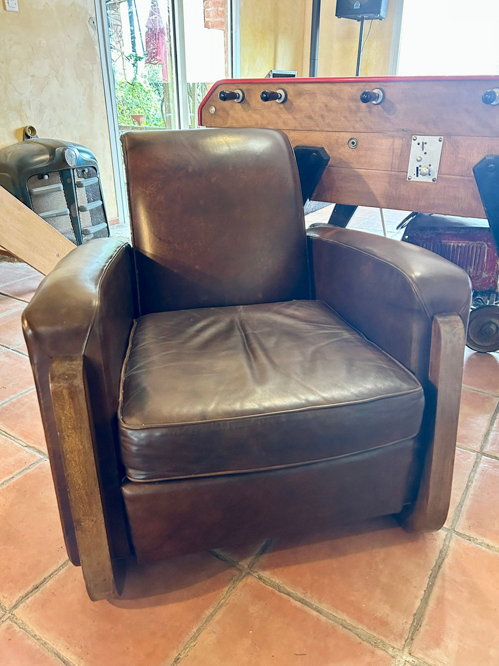 Fauteuil club cuir ART DECO 1930/40