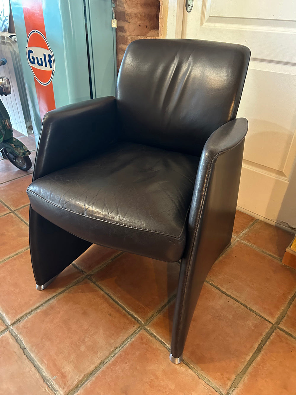 Fauteuil cuir style DE SEDE 1970 / 1980 Réf 4425