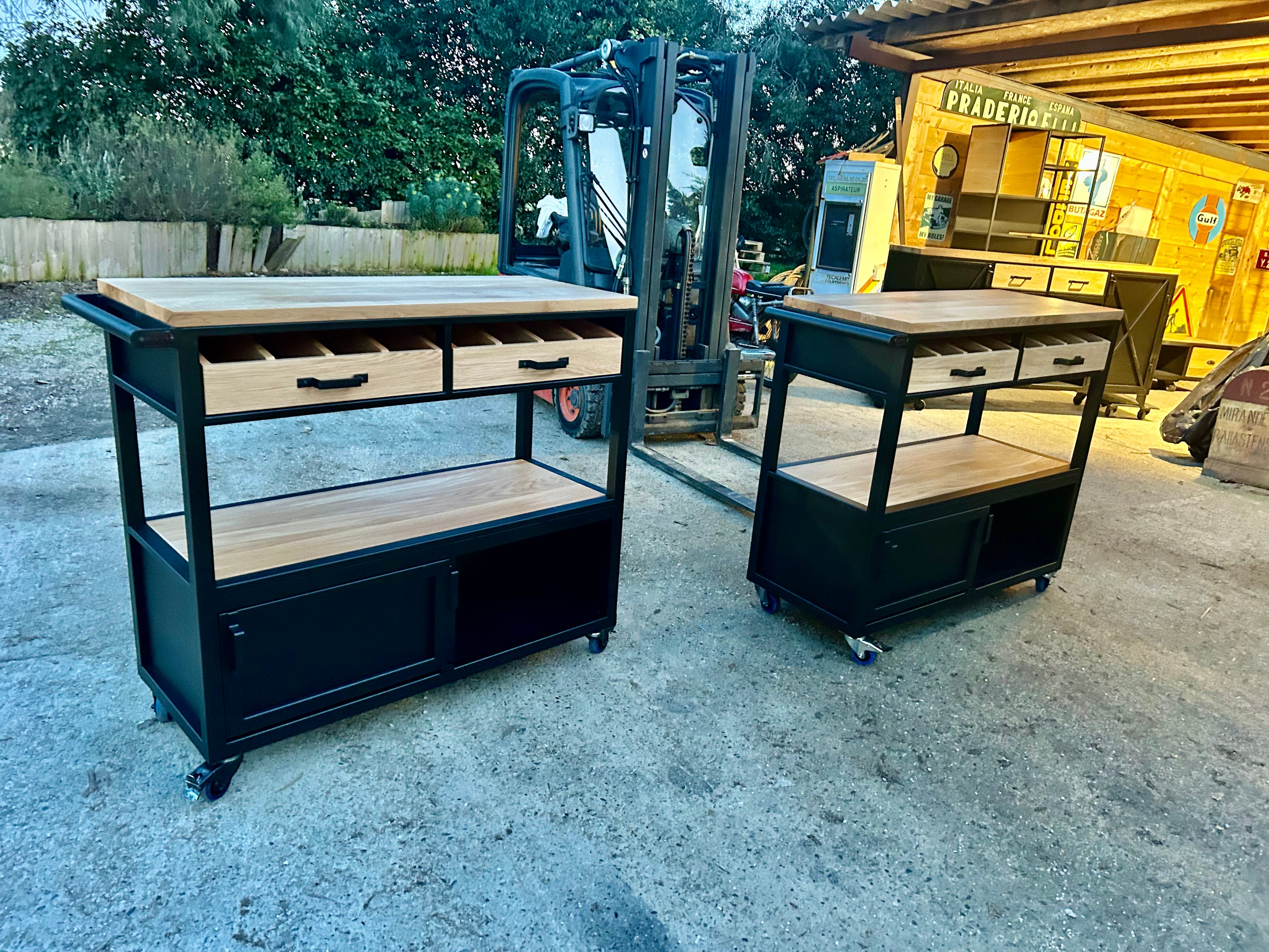 Fabrication desserte à roulette Prix de base 1100€ réf 3009