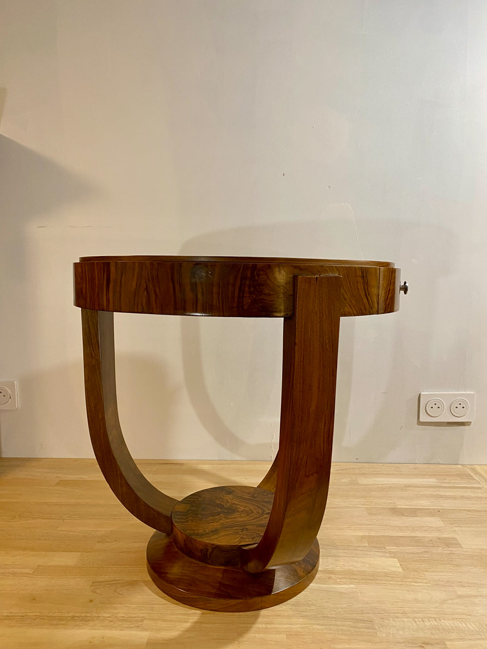 Guéridon Art Déco Ronce de Noyer Époque 1920/30