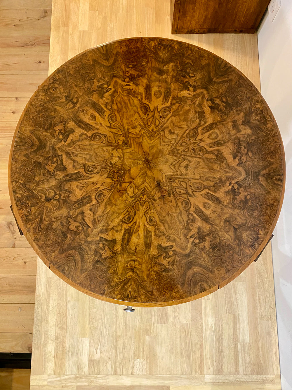 Guéridon Art Déco Ronce de Noyer Époque 1920/30