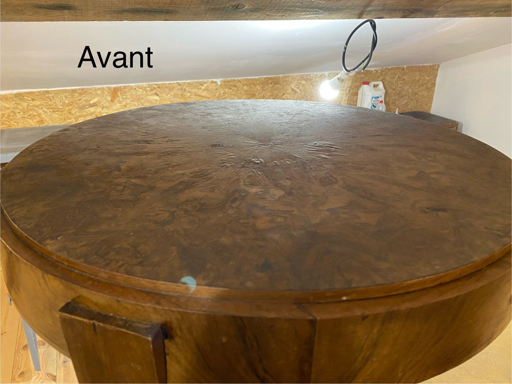 Guéridon Art Déco Ronce de Noyer Époque 1920/30