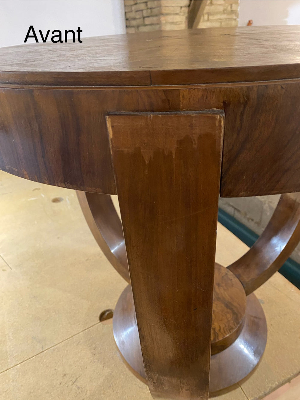 Guéridon Art Déco Ronce de Noyer Époque 1920/30