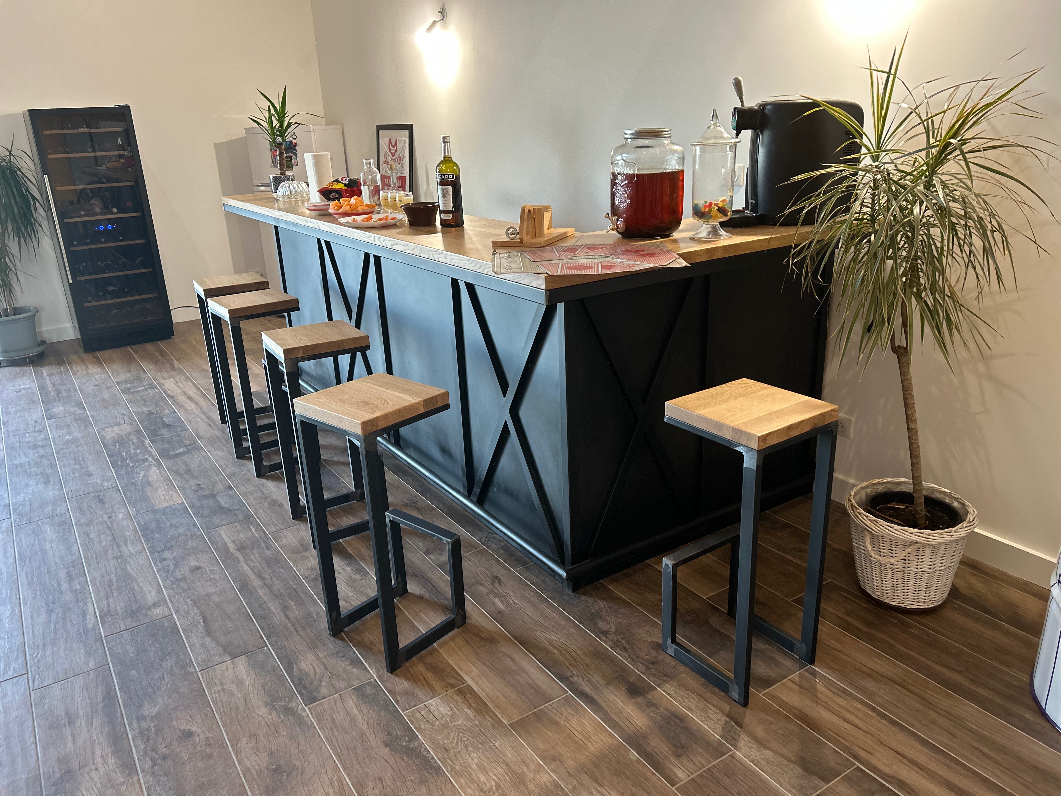 Comptoir de bar industriel simple plateau Réf : 3594 PRIX sur Devis