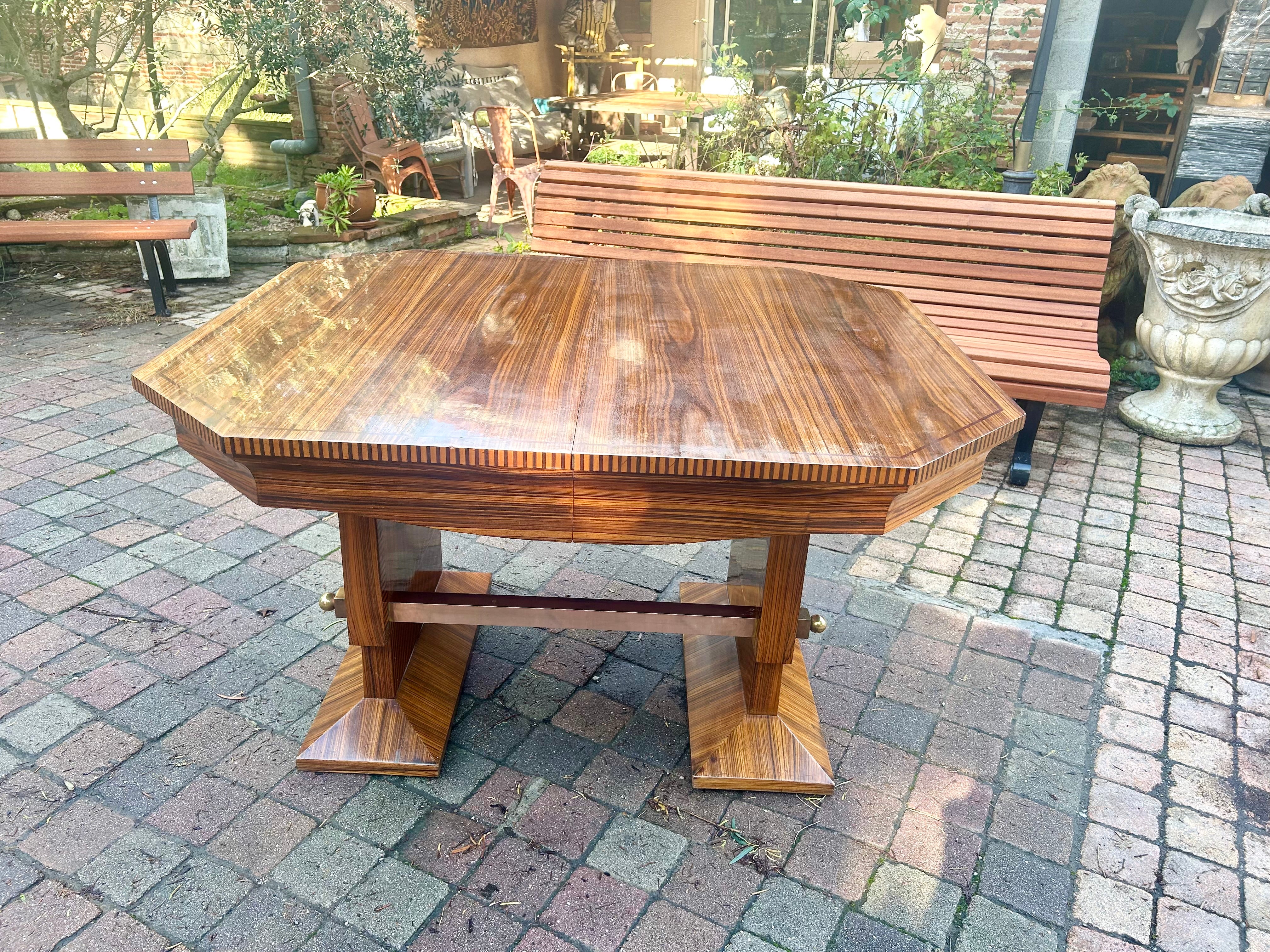 Table Art Déco Palissandre Rio Avec Rallonge