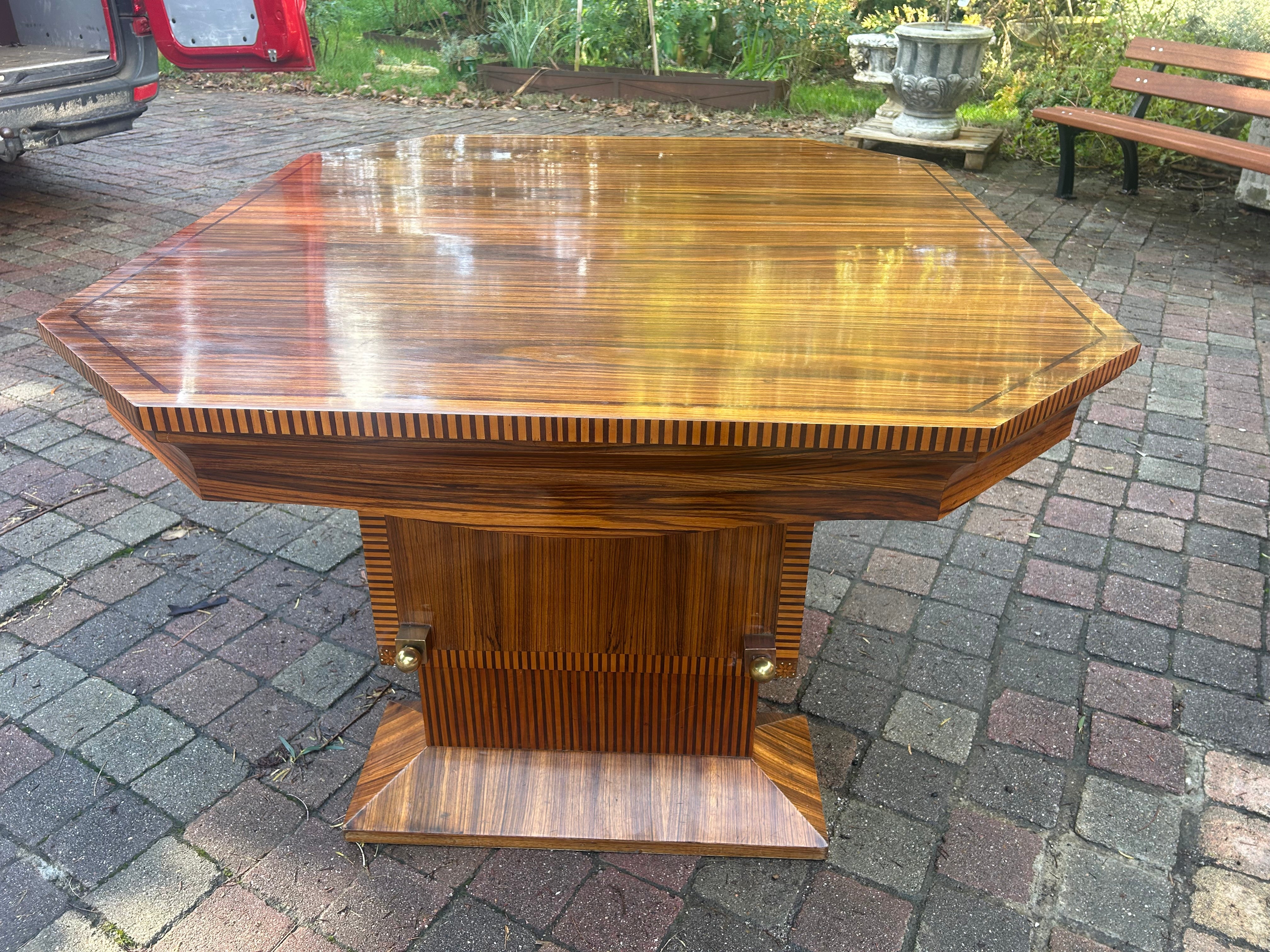 Table Art Déco Palissandre Rio Avec Rallonge