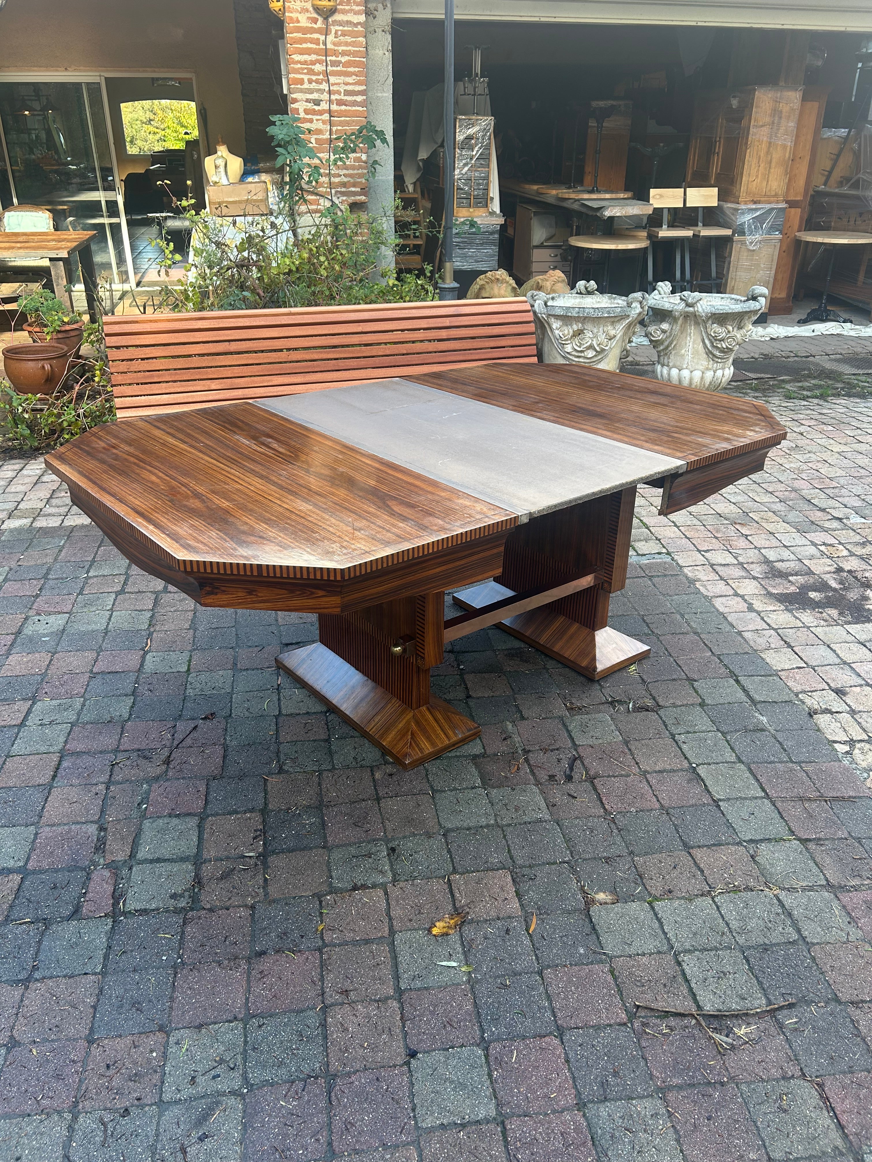 Table Art Déco Palissandre Rio Avec Rallonge