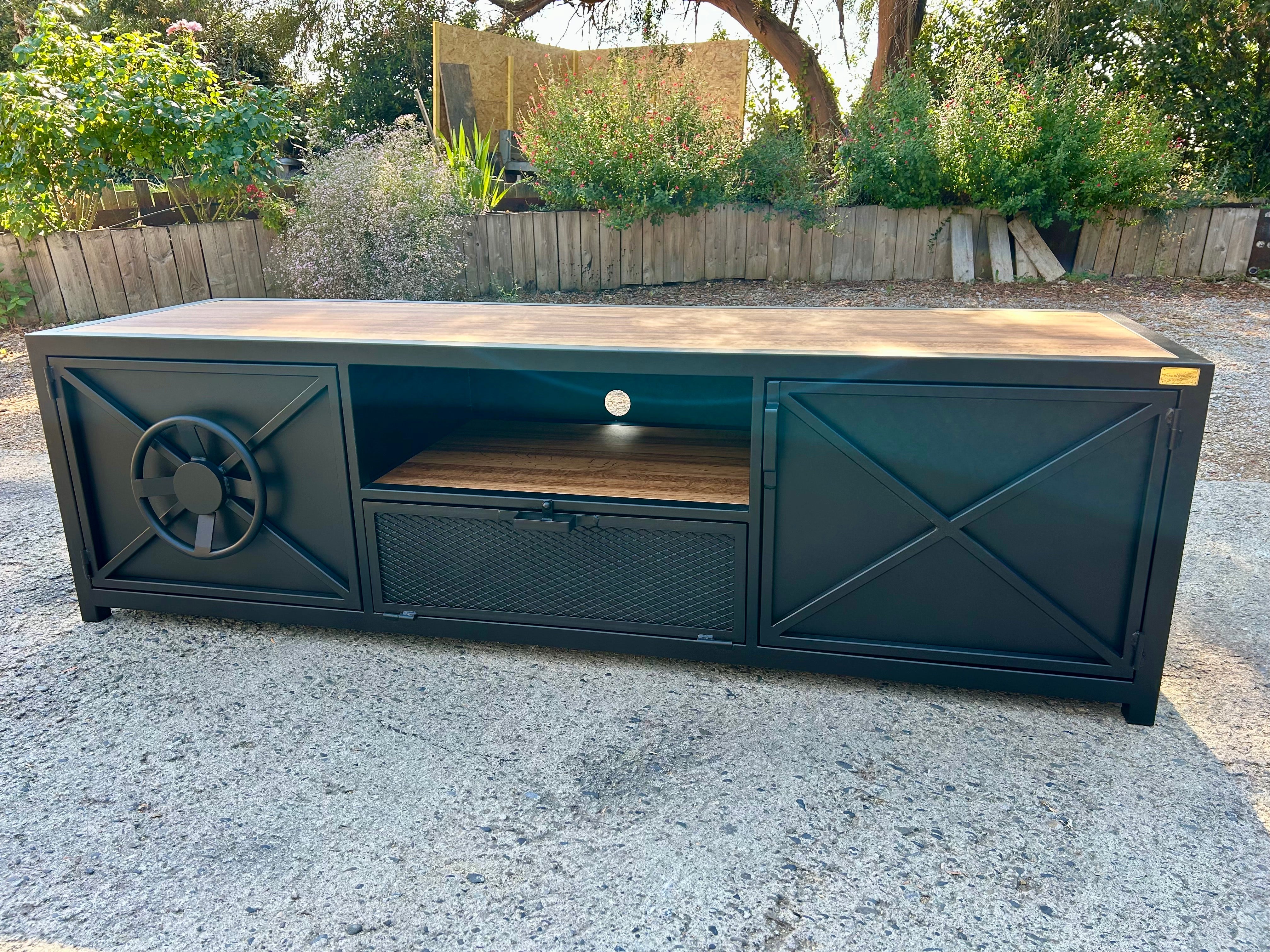 Meuble TV sur mesure porte coffre-fort- RF 4712