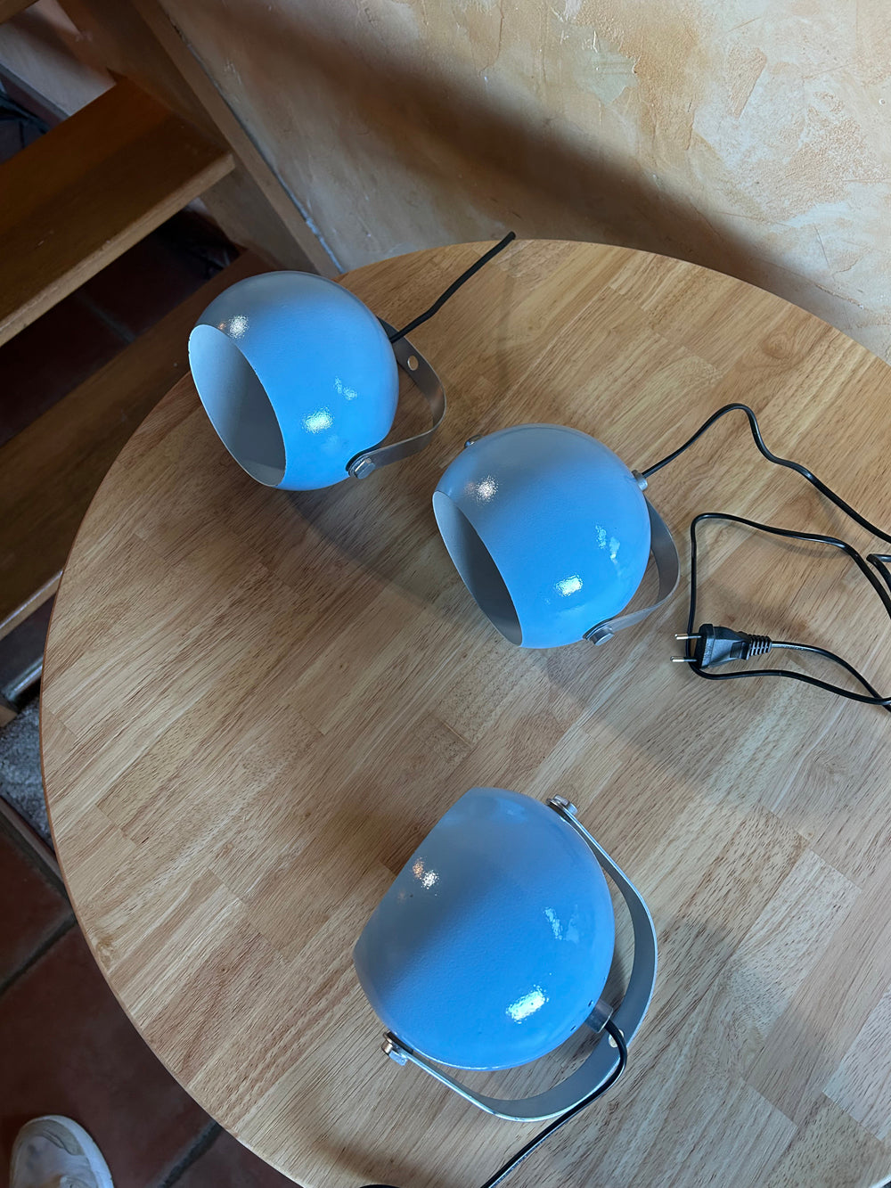 Lampe applique " Eyeball" bleu 1960/70