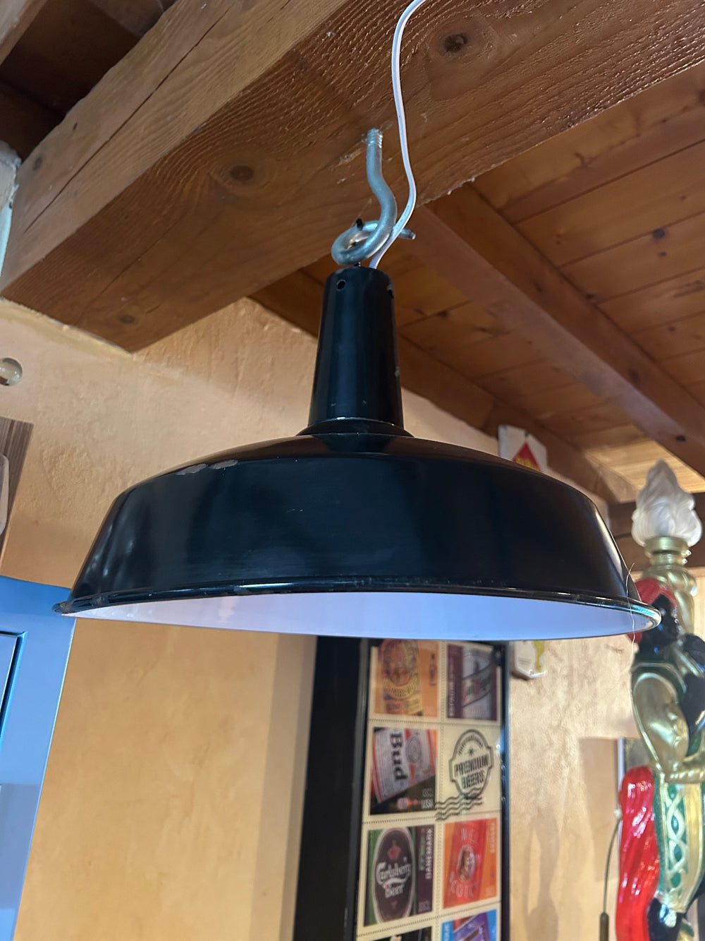 Lampe d'atelier émaillée 1950