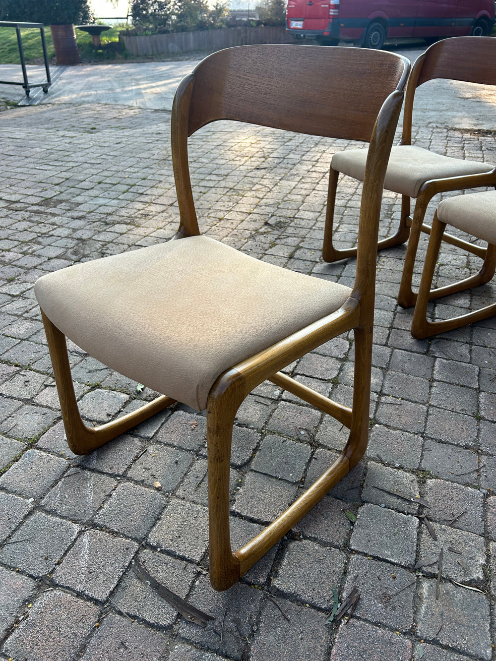 Lot de chaises traineau Baumann 1960 Réf 4445