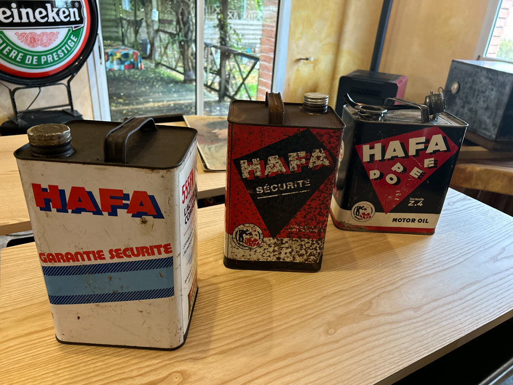 Lot de 3 bidons huile HAFA Vintage
