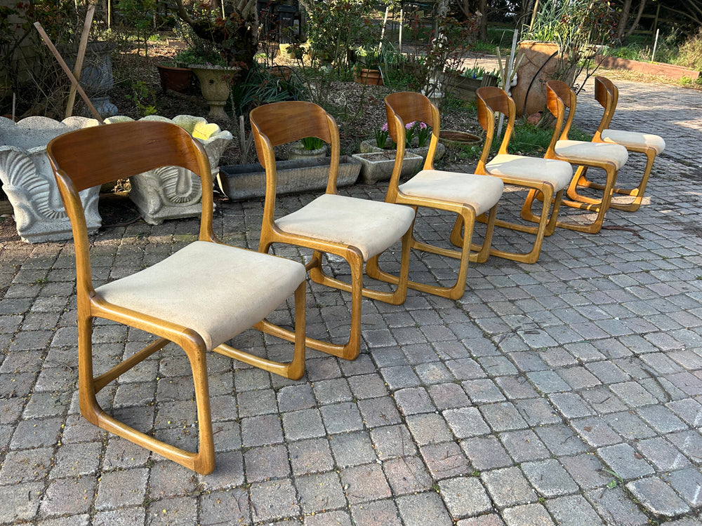 Lot de chaises traineau Baumann 1960 Réf 4445