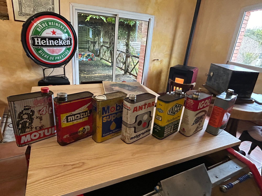 Lot de 7 bidons huile vintage Réf 4155