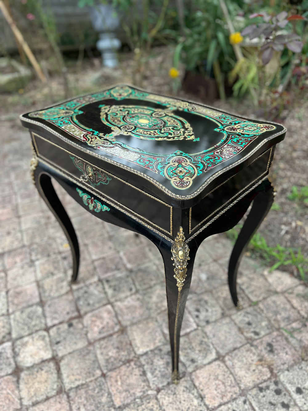 Travailleuse Style Boulle Époque Napoléon III Marqueterie