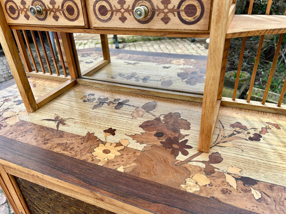 Meuble d'Entrée Marqueté Art Nouveau 1900 Belle Époque