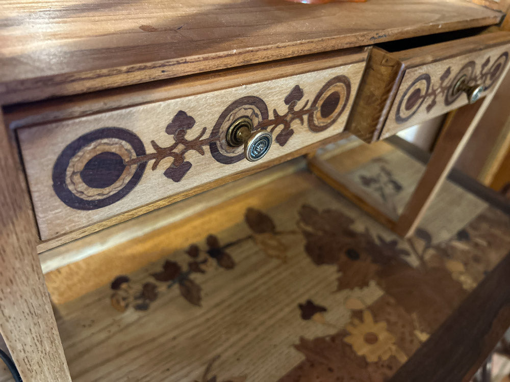 Meuble d'Entrée Marqueté Art Nouveau 1900 Belle Époque