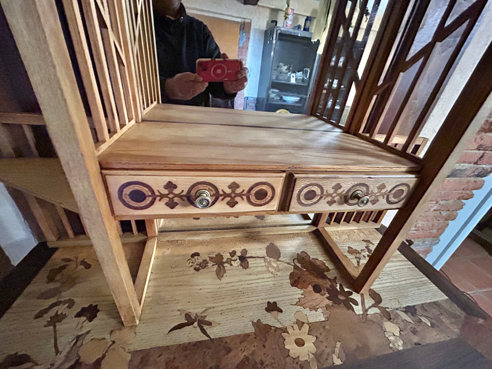 Meuble d'entrée marqueté Art Nouveau 1900 - Réf 4583