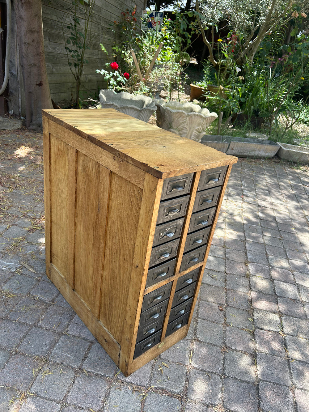 Meuble d'Imprimerie Chêne 1950 L'Imprimadresse Paris