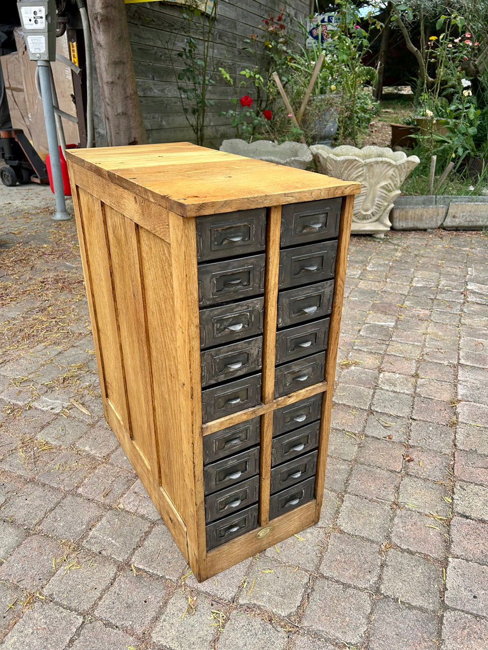 Meuble d'Imprimerie Chêne 1950 L'Imprimadresse Paris