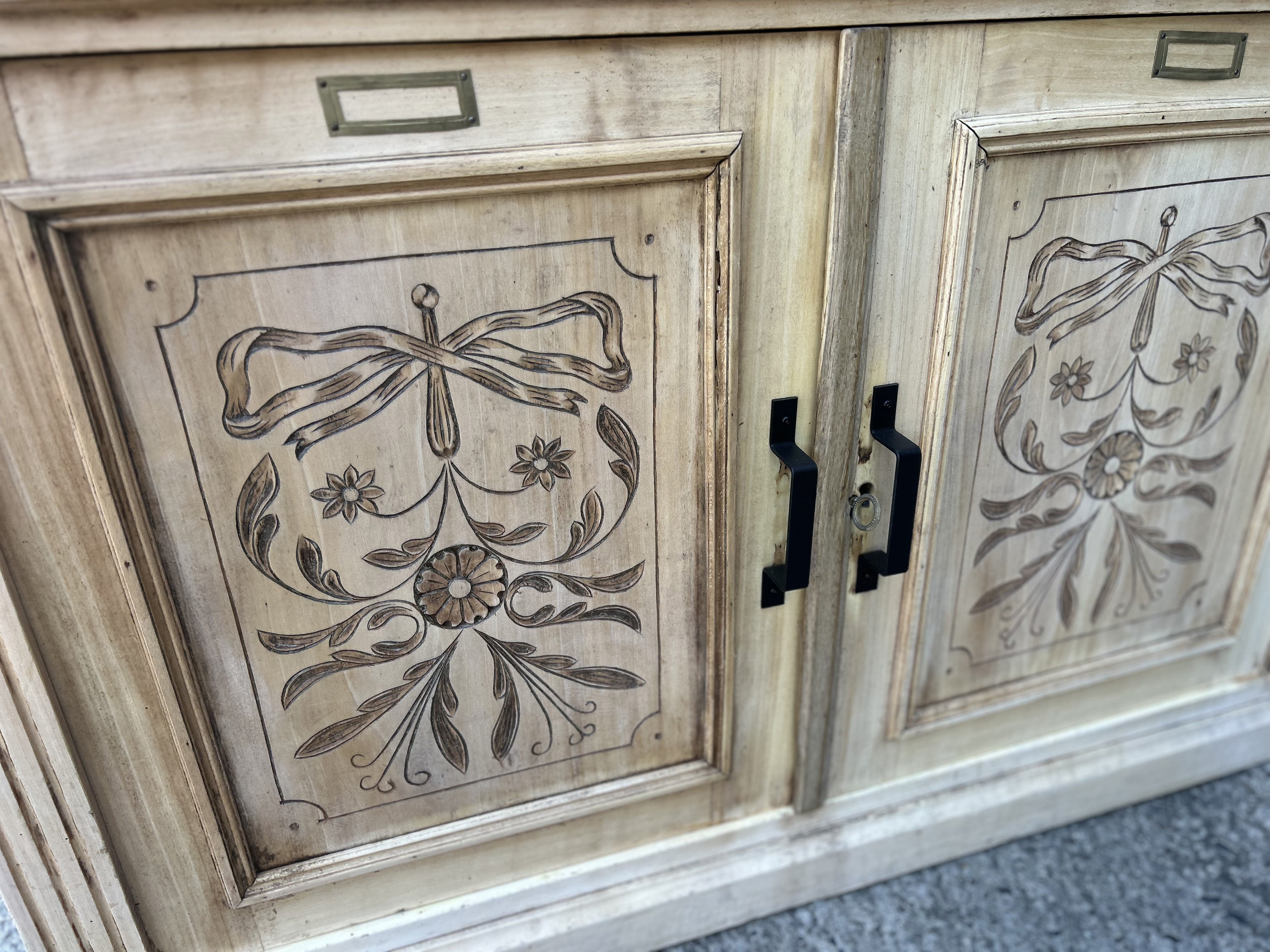 Meuble de métier 2 portes fleuries 1900-RF4709